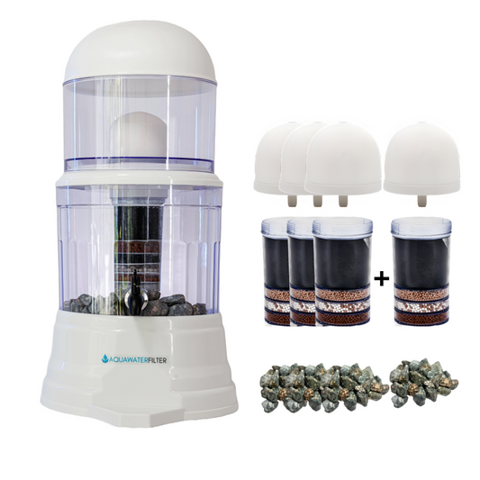 [3+1 GRATIS] AquaPRO – Premium-Wasserfilter 16 Liter Mineralsteine 